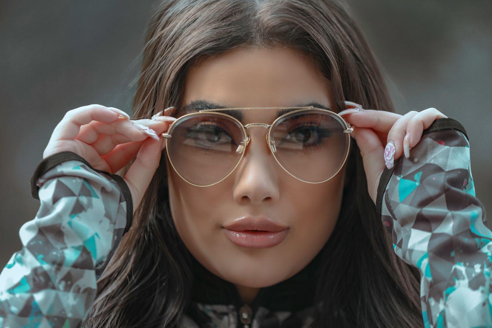 Fashionable eyewear model wearing stylish glasses