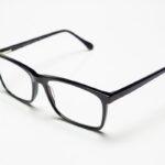 Black rectangular computer glasses on white background