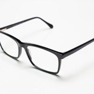 Black rectangular computer glasses on white background